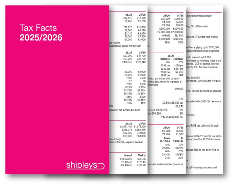 Tax Facts 2025/26 Shipleys LLP